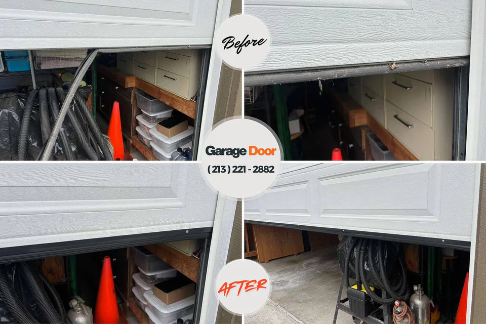 Before and after: garage door repair Cottonwood, AZ